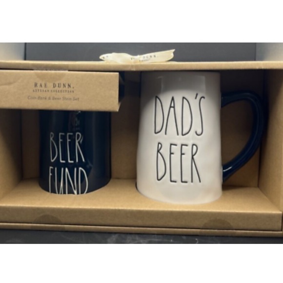 NWT Rae Dunn Dads Beer Fund Coin Bank and Beer Stein/Mug - Picture 6 of 6